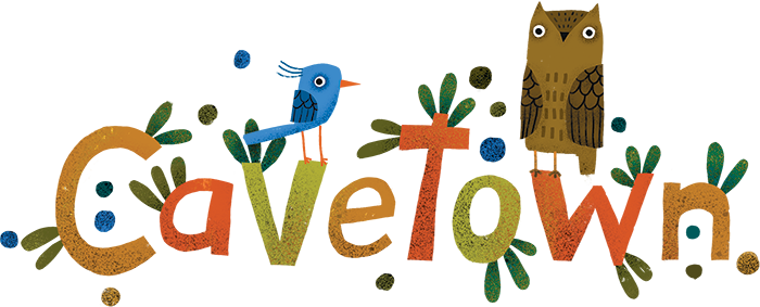 The Cavetown logo, but with leaves and birds around it.